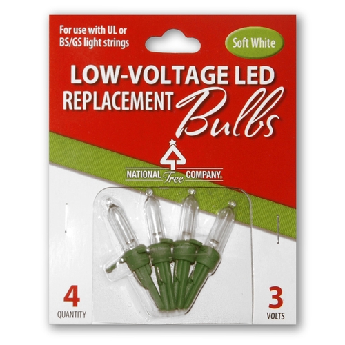 National Tree RB-4LVSW 4 Low Voltage Warm White LED Replacement Bulbs 