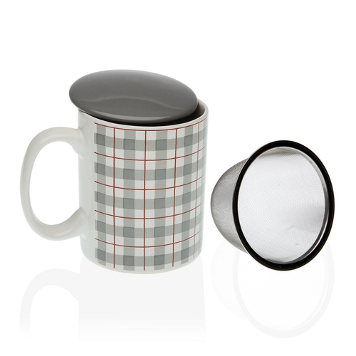 Cup with Tea Filter Versa Camy Porcelain (12 x 8 x 10 cm)