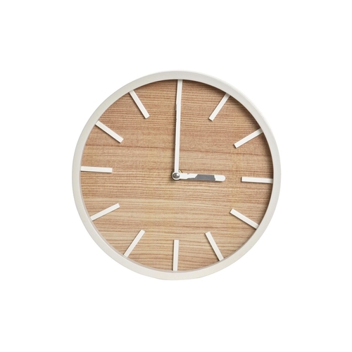 Wall Clock DKD Home Decor 23,5 x 4 x 23,5 cm Natural White MDF Wood