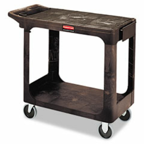 Rubbermaid Commercial 450500BK Flat Shelf Utility Cart- 2-Shelf- 500lb