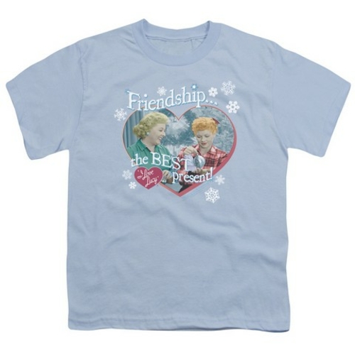 Trevco Lucy-The Best Present Short Sleeve Youth 18-1 Tee- Light Blue -