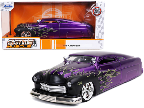 1951 Mercury Purple with Black Flames \Bigtime Muscle\" 1/24 Diecast