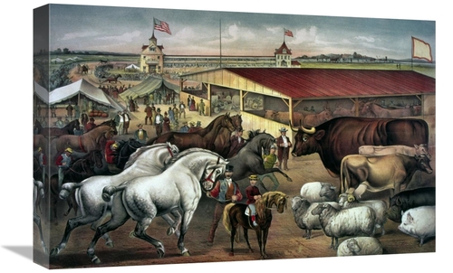 Global Gallery GCS-277208-22-142 22 in. Sights at the Fair Ground Art 