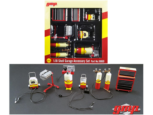 6pc Shop Tools Set #1 Shell Oil 1/18 Diecast by GMP