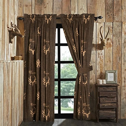 Bone Collector - Skull Theme - Modern Rod Pocket Curtains - Brown