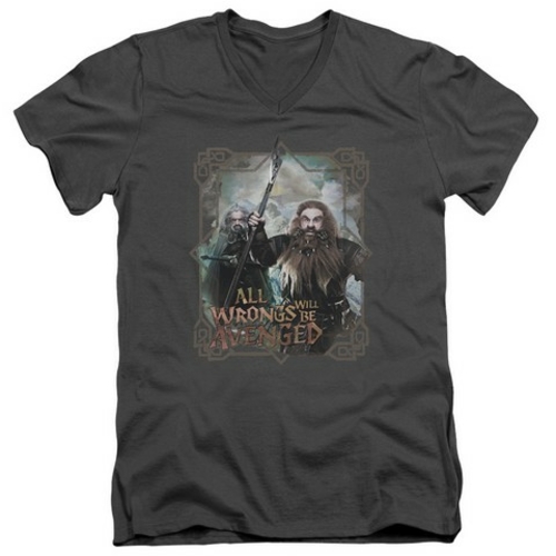 Trevco The Hobbit-Wrongs Avenged Short Sleeve Adult V-Neck 30-1 Tee- C