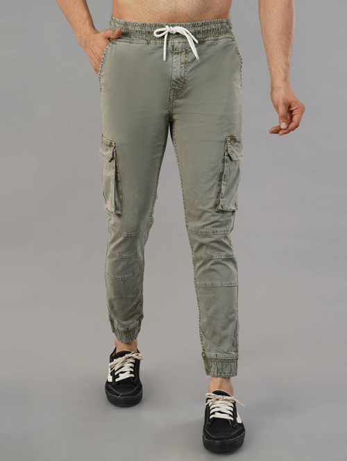 Men’s Cotton Cargo Pants (Color green) (Size 34)