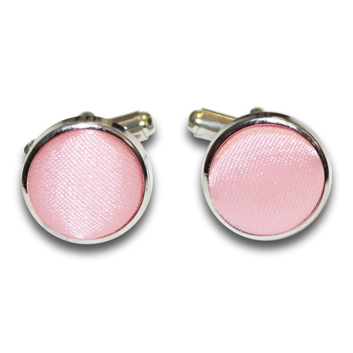 Plain Satin Cufflinks - Baby Pink