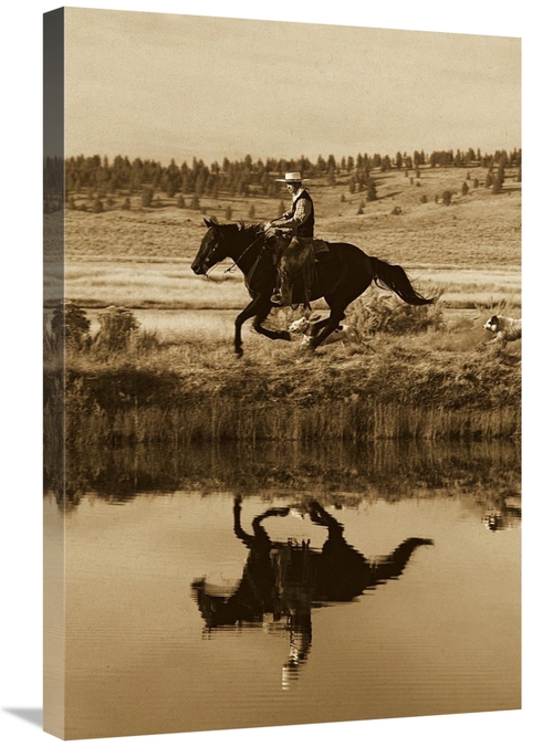 Global Gallery GCS-453702-2030-142 20 x 30 in. Cowboy Riding Horse Bes