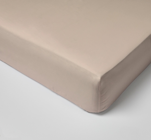 Fitted sheet Percale cap 30cm 120x190 mastic