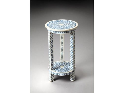 Amanda Blue Bone Inlay Accent Table