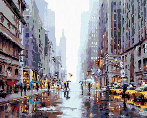 Paint by Numbers - BUSY STREET IN NEW YORK II (RICHARD MACNEIL)