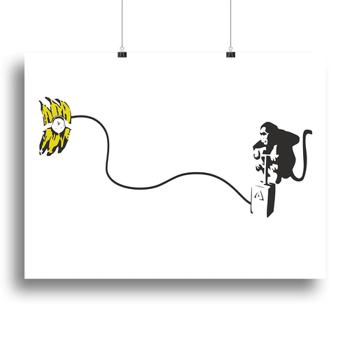 Banksy Monkey Banana Bomb Canvas Print or Poster