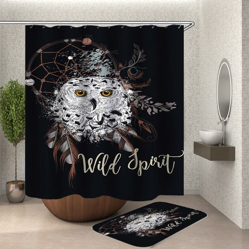 Wild Spirit Owl Shower Curtain