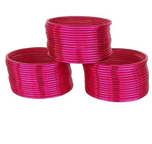 Magenta Plane Glossy Finish Beautiful Classy Metal Bangles