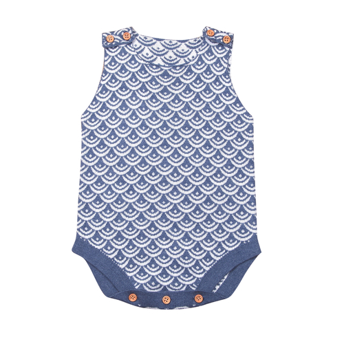 New Wool Sleeveless Sunsuit Fish Scales