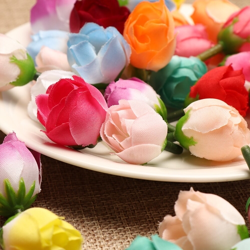 20Pcs Small Silk Floral  Flower Tea Bud Head