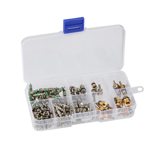 134 Pcs Assortment A/C Schrader Valves R134a Kit