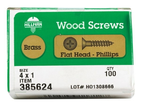 Hillman 385624 4 x 1 in. Brass Wood Screws