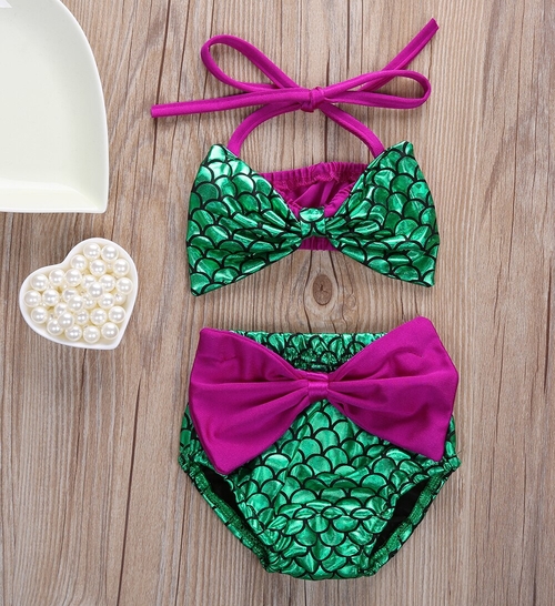 Toddler Baby Girls Mermaid Bikini Set Bowknot