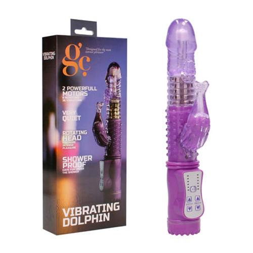 GC Vibrating Dolphin Dual-Motor Rotating Rabbit Vibrator Purple