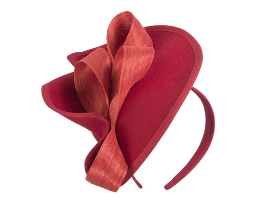 Twisted red & orange felt fascinator