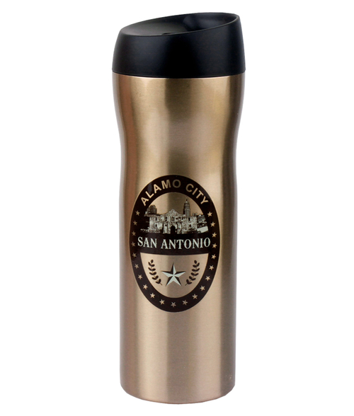 Americaware TVSAT1BR 18 oz San Antonio Vacuum Tumbler - Brown