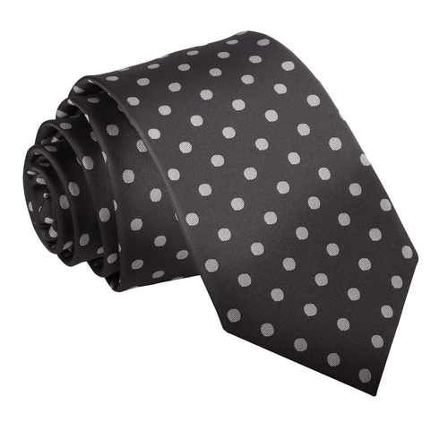 Polka Dot Slim Tie - Black
