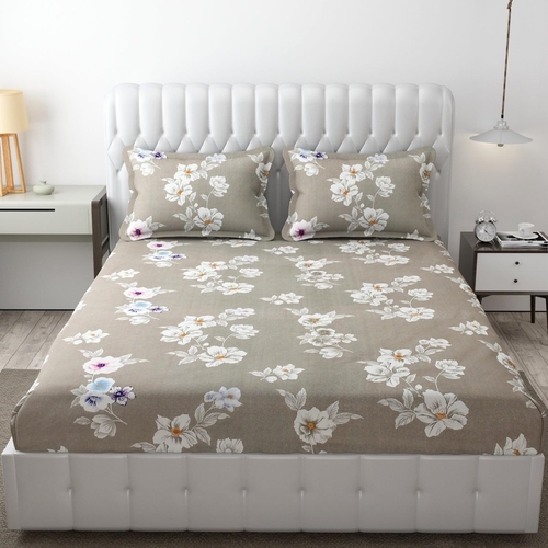 Cotton Elastic Fitted Printed King Size Double Bed Bedsheet KING SIZE