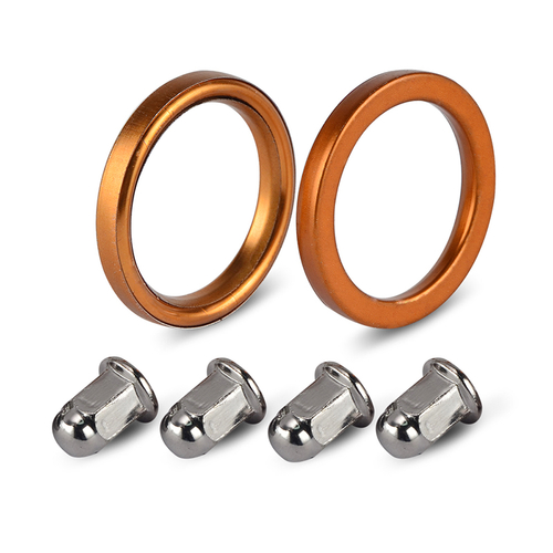 2pcs Exhaust Muffler Pipe Gasket 4pcs Nut For