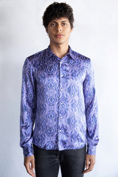 HYPNOTIC PURPLE 100% SILK SHIRT