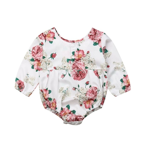 Fashion Kids Baby Girls Flower Romper Bodysuit