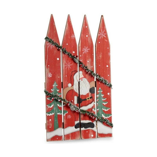 Sign Father Christmas Fence 34,7 x 4 x 60 cm Red White Green Plastic