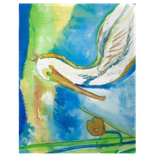 Betsy Drake PM138 14 x 18 in. White Pelican Place Mat - Set of 4