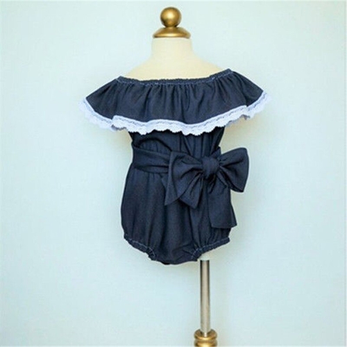 Princess Infant Kid Baby Girl Lace Demin Bodysuit