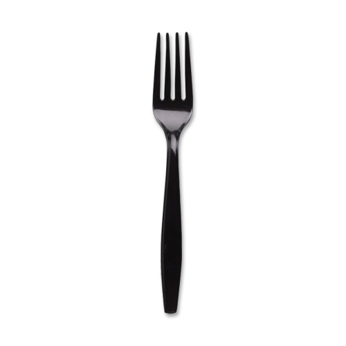 Dixie Foods Plastic Heavyweight Forks - 1000/Box - Black