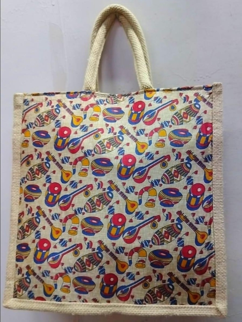 Kids printed jute bag
