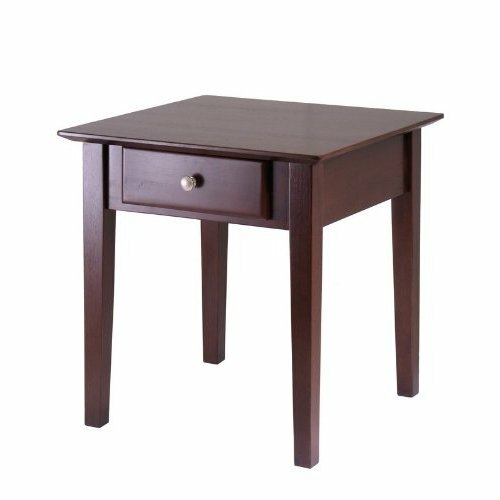 Rochester End Table with one Drawer Shaker- Antique Walnut