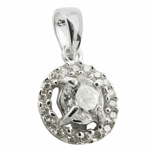 pendant flower zirconias silver 925