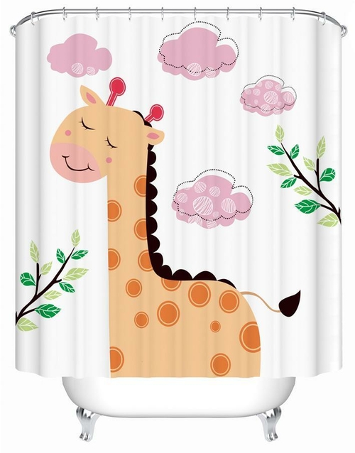 Cartoon Giraffe painting Shower Curtain