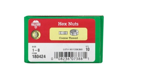 Hillman 180424 1-8 in. Hex Nut Tri Alloy