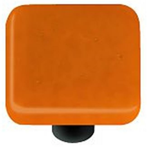 Hot Knobs HK1044-KB Burnt Orange Square Glass Cabinet Knob - Black Pos