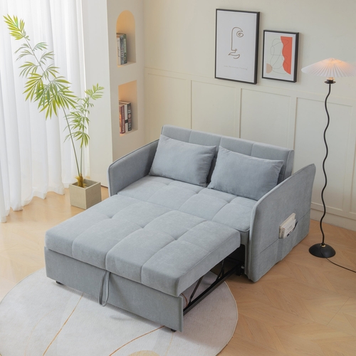 Chenille fabric pull-out sofa bed,sleeper loveseat couch with