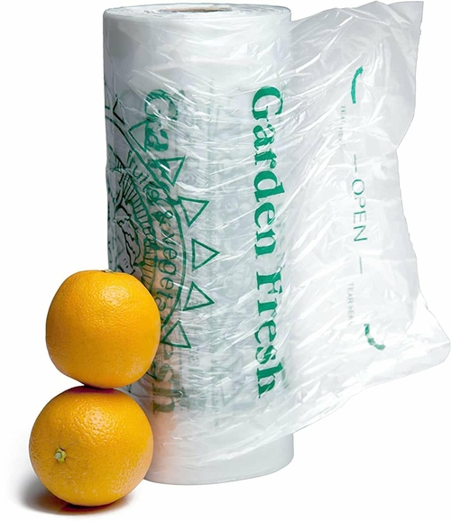 Pack of 5000 Produce Bags on Roll 11 x 14. Printed "5 a Day" Bags