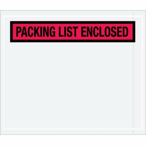 Box Partners PL491 7 x 6 in. 2 Mil Poly Red Packing List Enclosed Enve