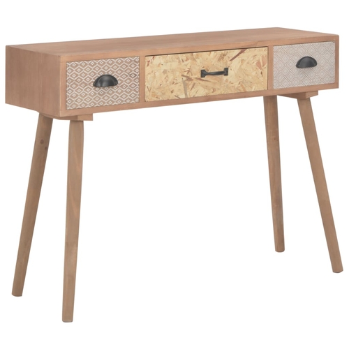 Console Table with 3 Drawers 39.4"x11.8"x28.8" Solid Pinewood