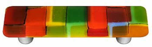 Hot Knobs HK8002-PA Artist Mosaic Summer Rectangle Glass Cabinet Pull 