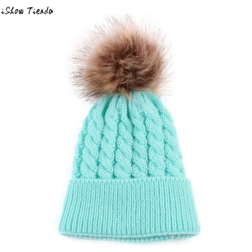 Winter Hats For Kids Solid Blue Color Newborn Cute