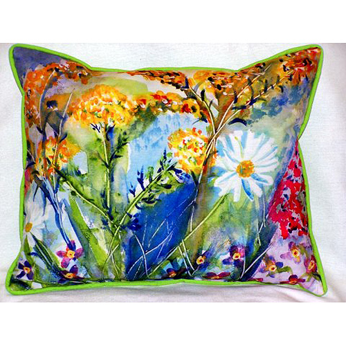 Betsy Drake HJ166 Wild Flower Large Indoor & Outdoor Pillow 16 x 20