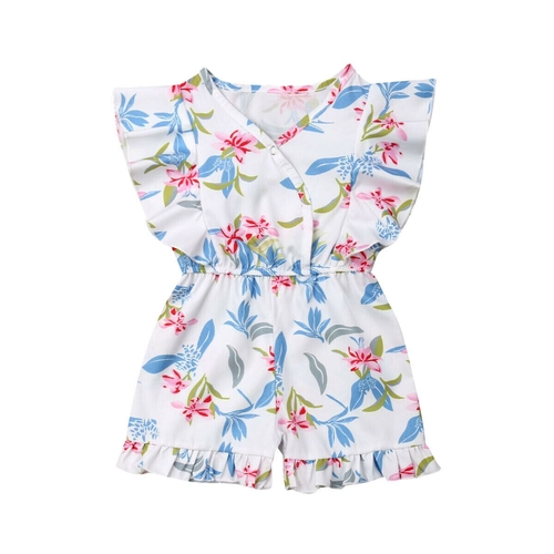 Toddler Baby Girl Floral Kid Ruffled Romper